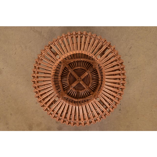 Franco Albini Mid-Century Organic Modern Italian Rattan Pouf Ottoman, 1950s For Sale - Image 10 of 11