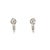 Contemporary Late 20th Century 14k White Gold Emerald and Diamond J Shaped Hoop Earrings, A Pair For Sale - Image 3 of 4