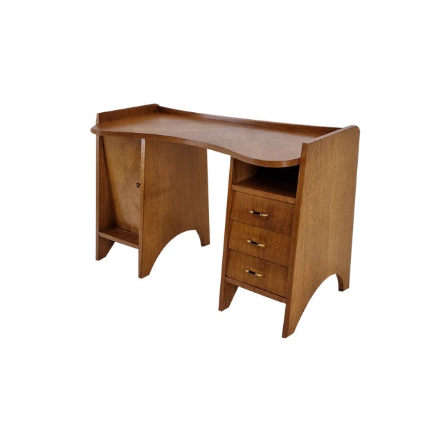 Italian Oak Writing Desk, 1960s For Sale