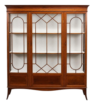 Edwardian Mahogany Inlaid Display Cabinet, 1910