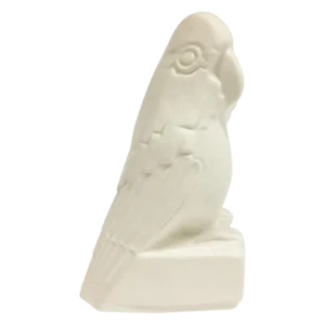 Art Deco White Matte Glazed Cockatoo with Craquelure by Leen. J. Muller, 1928
