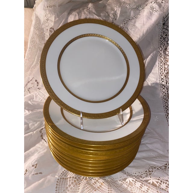 Ceramic Antique Haviland Limoges Gold Encrusted Soup Plates - Set of 12 For Sale - Image 7 of 9