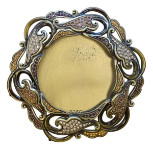 Late 20th Century Jay Strongwater Carmela Round Paisley Swarovski Crystal Picture Photo Frame
