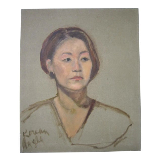 Vintage Portrait Beautiful Korean Woman For Sale