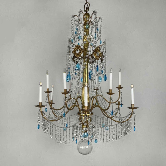 Genoese Empire Gilt 12-Light Chandelier For Sale - Image 12 of 12