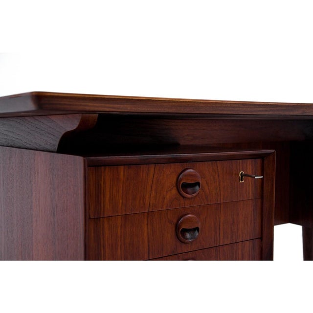 Brown Vintage Danish Teak Desk, 1960s For Sale - Image 8 of 17