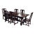 Pottery Barn Cortona Extension Dining Table + Six Alfresco Brown Side Chairs, Set For Sale