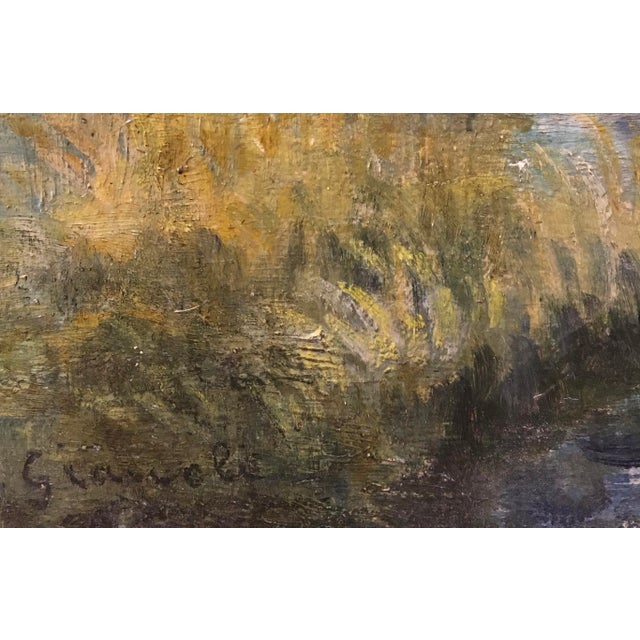 Modern Louis Camille Gianoli, Lac de montagne, Oil on Cardboard For Sale - Image 3 of 9