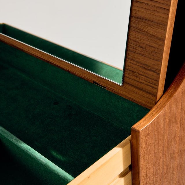 Wood Teak Bureau Desk, 1960s For Sale - Image 7 of 18