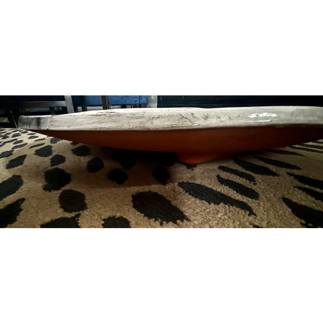 1980s Vintage Patrick Loughran Wall Sculptural Pottery Abstract Horse Art Round Platter • 24" For Sale - Image 5 of 9