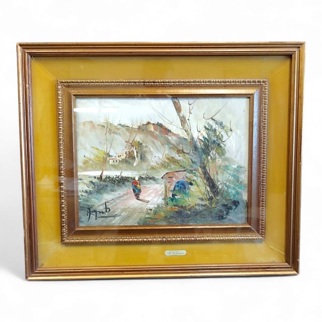 Mino Argento, Rural Scene, Mid-20th Century, Oil on Canvas, Framed For Sale - Image 18 of 18