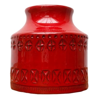 Mid-Century Italian Red Pottery Vase by Aldo Londi for Bitossi, 1960s For Sale