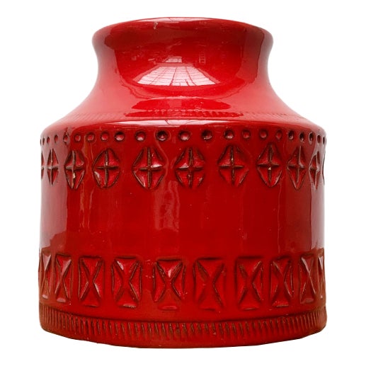 Mid-Century Italian Red Pottery Vase by Aldo Londi for Bitossi, 1960s For Sale