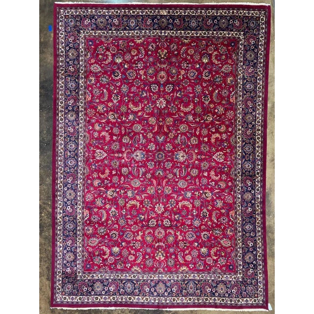 1960s Old Persian Mashad Area Rug 11'6" X 16'9" For Sale - Image 13 of 13