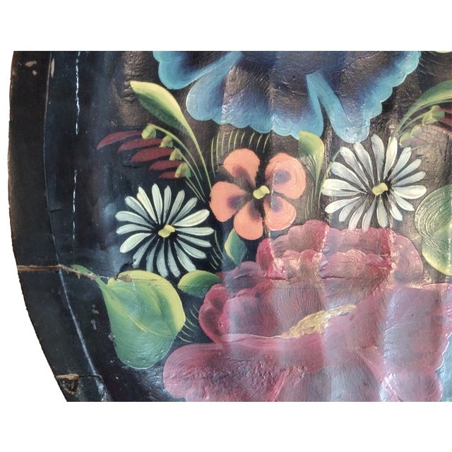 Vintage Mexican Folk Art Handpainted Wood Trays, Set of 2 For Sale - Image 4 of 6