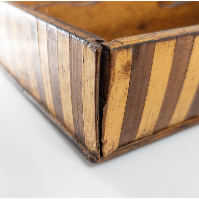 19th Century English Scottish Treenware Banded Inlay Tray For Sale - Image 9 of 12
