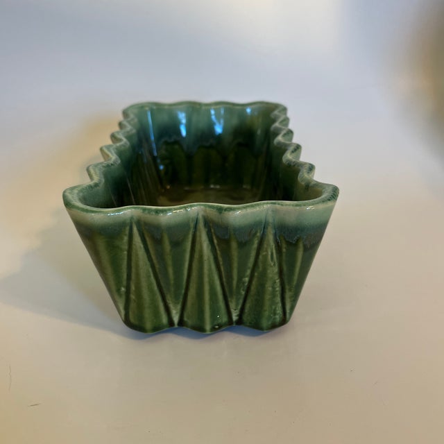 Mid 20th Century Mid 20th Century Ceramic Green Glaze Planter For Sale - Image 5 of 9