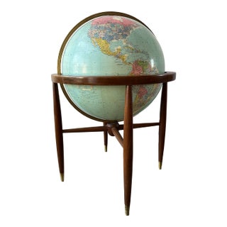 Mid Century Library Globe by Replogle For Sale
