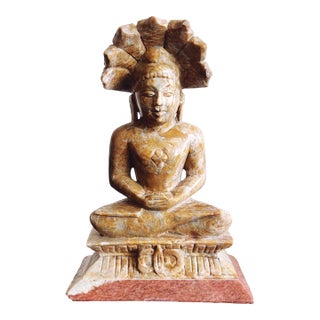 Vintage Lord Parshvanath Jainism Marble Figurine For Sale