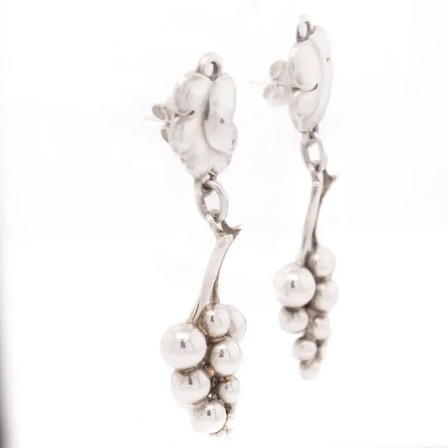 Vintage Georg Jensen Sterling Silver "Grapes" Screwback Earrings No. 40 - 2 Pieces For Sale - Image 11 of 12