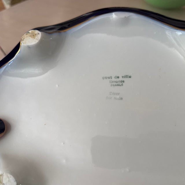 1970s Extra Large Limoges Hand Painted Jewelry and Trinket Box For Sale - Image 6 of 9