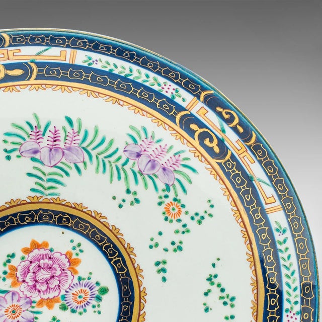 Blue 1900's Antique Deep Display Charger For Sale - Image 8 of 9