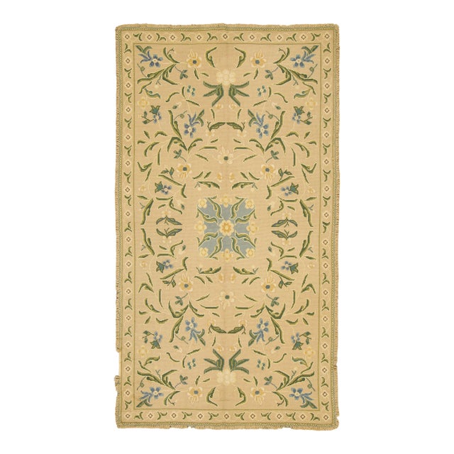 Vintage Portuguese Needlepoint Wool Rug With Medallion by Rug & Kilim, 1950-1959 For Sale