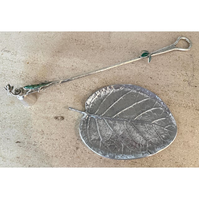 Mexican Emilia Castillo Candle Snuffer and Leaf Dish For Sale - Image 3 of 12