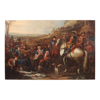 French Artist, Halt of the Mounted Grenadiers of the King's Guard, 1750, Oil on Canvas For Sale