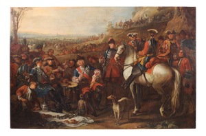 French Artist, Halt of the Mounted Grenadiers of the King's Guard, 1750, Oil on Canvas