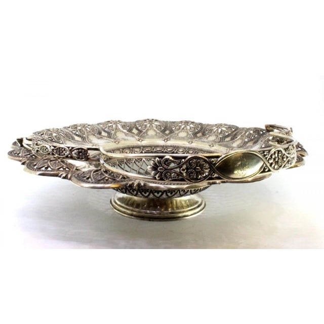 Silver Silver Fruit Bowl with Cutouts For Sale - Image 8 of 10