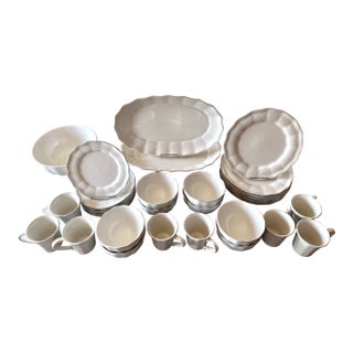"Charlotte" Portugal Faience Dinnerware-12 Place Settings + Serving-Set 52 For Sale