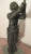 1930s 21lbs Japanese Stylized Figural Fisherman Solid Bronze Marble Statue For Sale - Image 4 of 12