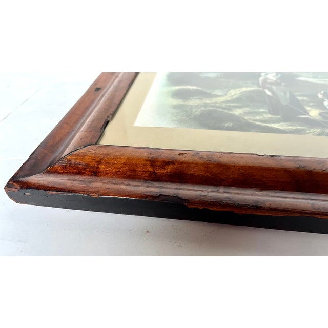 Brown Antique Eva Hollyer Countryside Print in Burl Wood Frame For Sale - Image 8 of 9