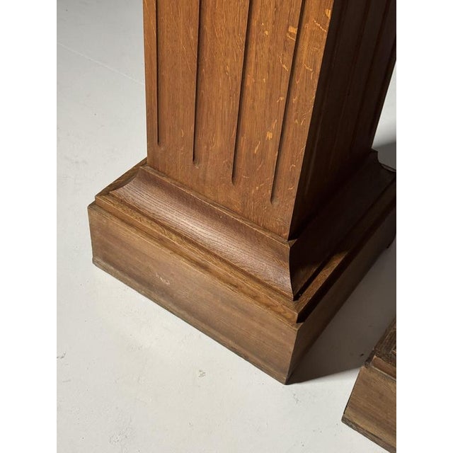 Mid-Century Oak Columns, 1960s, Set of 2 For Sale - Image 4 of 16