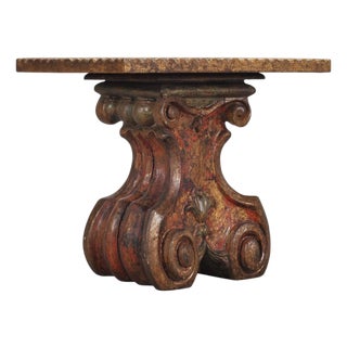 Italian Baroque Carved Gilt Fragment Pedestal Drink Table For Sale