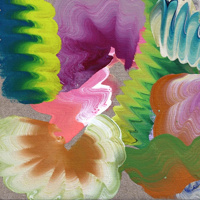Textile Swirl It Around - Original Textural Spiral Abstract Acrylic Painting on Belgian Linen For Sale - Image 7 of 9