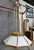 Ralph Lauren Late 20th Century Ralph Lauren Art Deco Chandelier in Brass and Milk Glass For Sale - Image 4 of 10