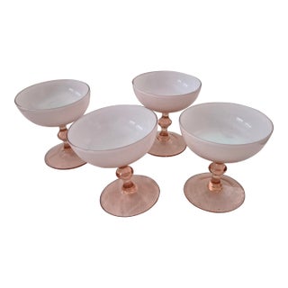 Vintage Murano Glass Champagne Coupes - Set of 4 For Sale