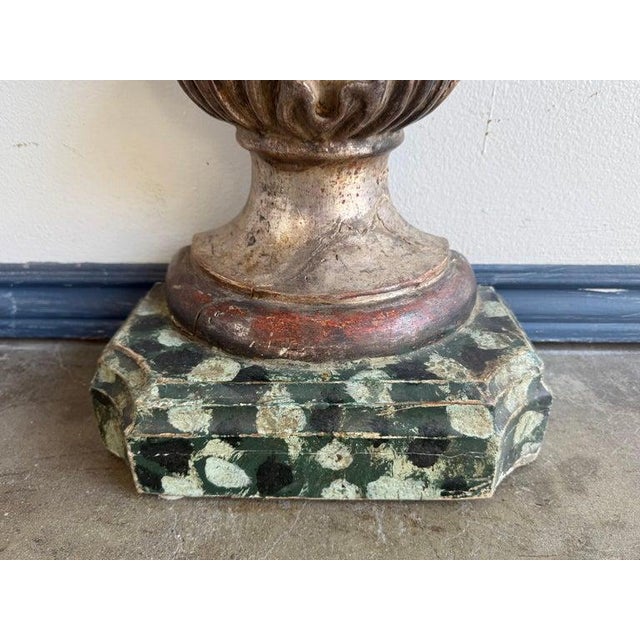 Pair of Italian Baroque Style Silver-Gilt Console Tables With Mirrored Tops For Sale - Image 9 of 12