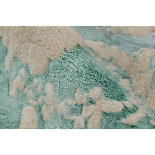 Textile Rug & Kilim’s Modern Classics Rug in Beige-Brown & Blue With Floral Patterns For Sale - Image 7 of 8