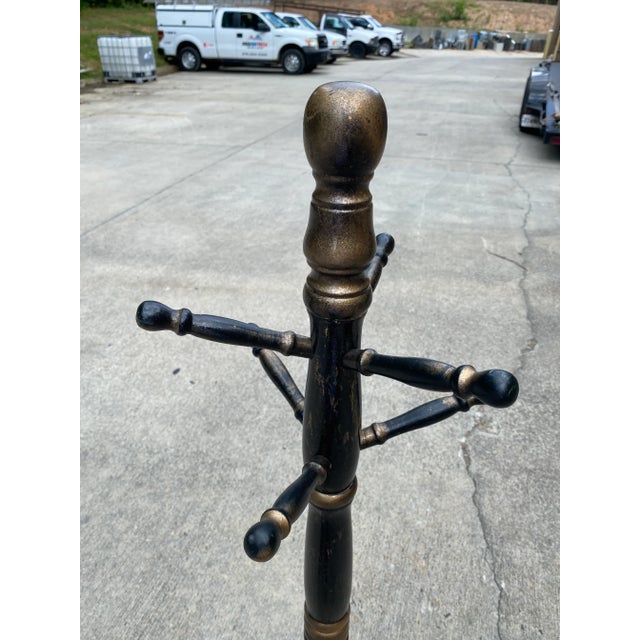 1970s 1970s Ebonized Wooden Coat Rack For Sale - Image 5 of 9