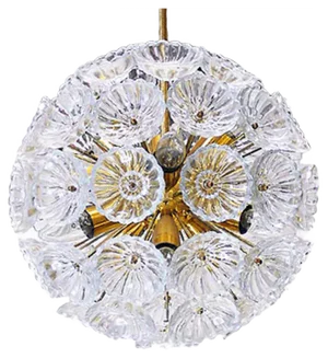 German Starburst Sputnik Chandelier from VEB Leuchten, 1960s