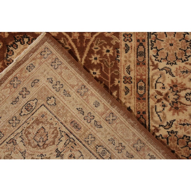 Hand-Knotted Antique Samarkand Rug in an All Over Brown, Beige, Black Floral Pattern For Sale In New York - Image 6 of 7