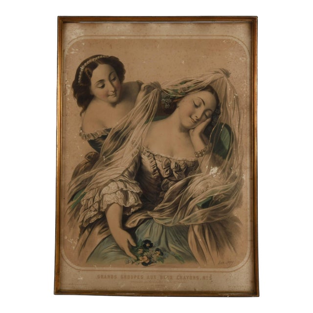 Framed Signed Louis Stanislas Marin-Levigne Lithograph and Print No. 5 For Sale