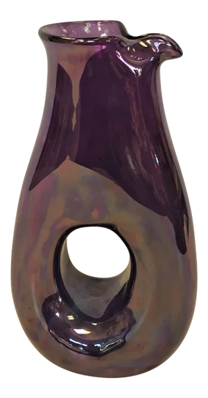 Mid 20th Century Iridescent Amethyst Hand Blown Carafe by Tarnow of Poland