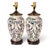1970s Ornate Floral Ceramic Urn Table Lamps With Carved Wood Bases - a Pair For Sale - Image 4 of 13