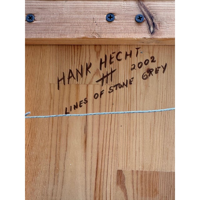 Lines of Stone Grey Hank Hecht Wood Assemblage Wall Sculpture, 2002 For Sale - Image 11 of 11