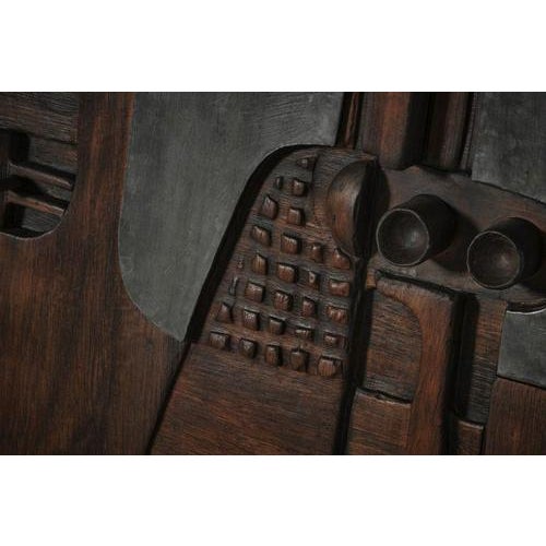 Metal Wooden Wall Relief from Nerone & Patuzzi, Italy, 1970s For Sale - Image 7 of 12