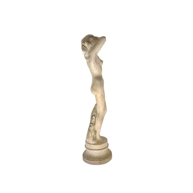 Mediterranean Late 20th Century Classical Greek Plaster Lady Statue, Nude Figure Sculpture, 26"h For Sale - Image 3 of 7